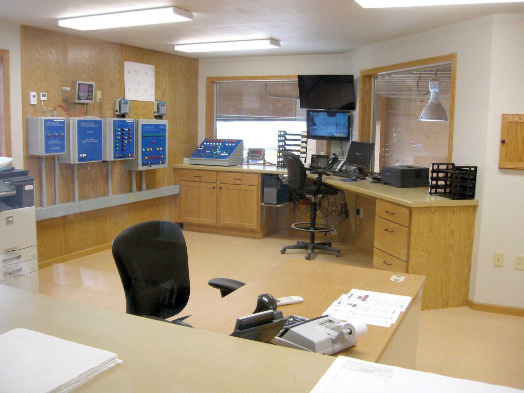 The main control office for the plant features an open floorplan that provides outstanding viewing of operations.