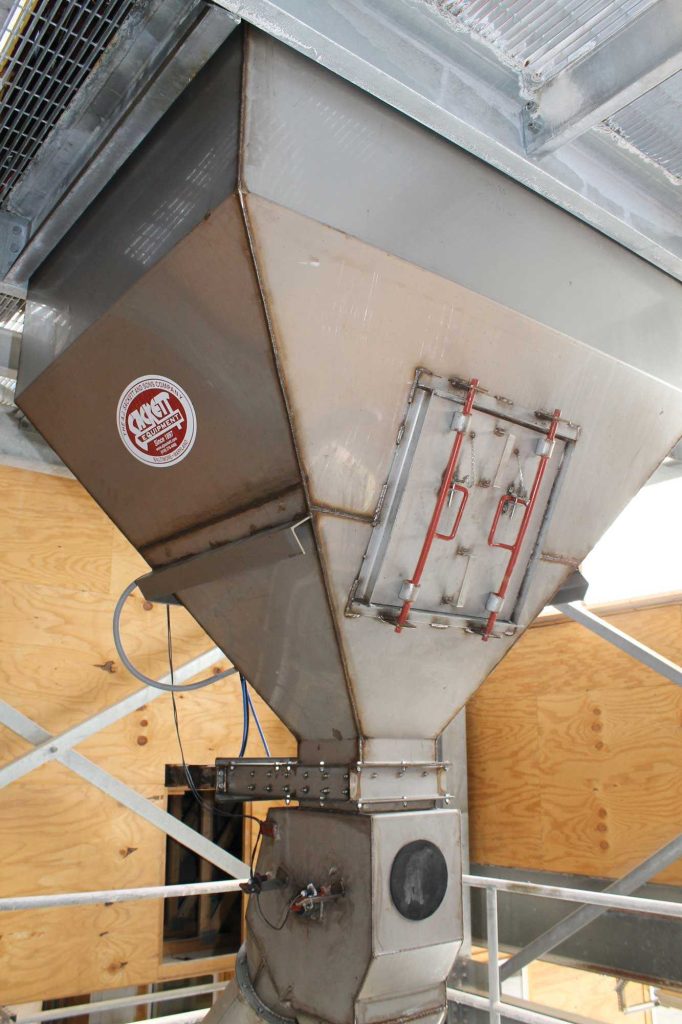 A view of the A.J. Sackett surge hopper at the GVA facility.