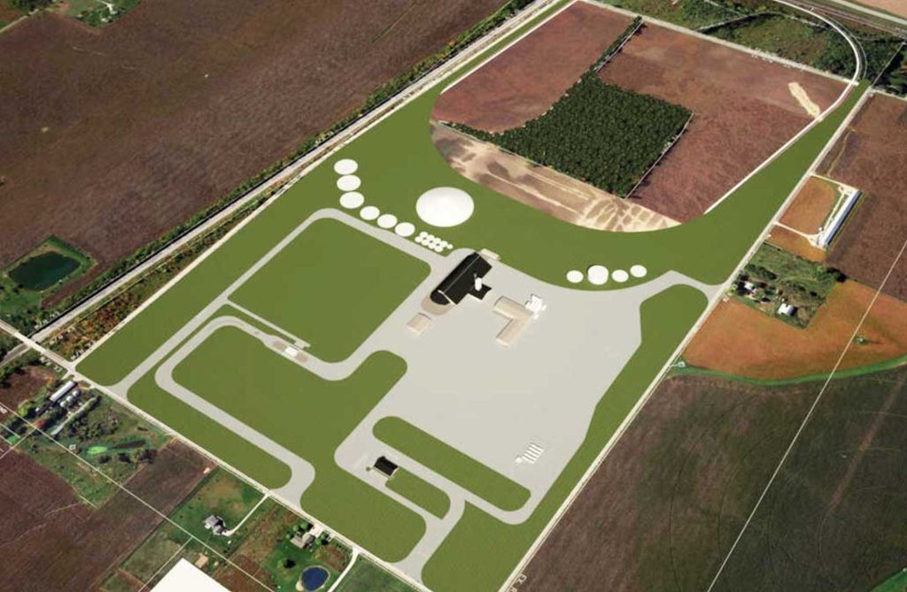 An aerial rendering of the Milford, IN, facility for Trupointe Cooperative.