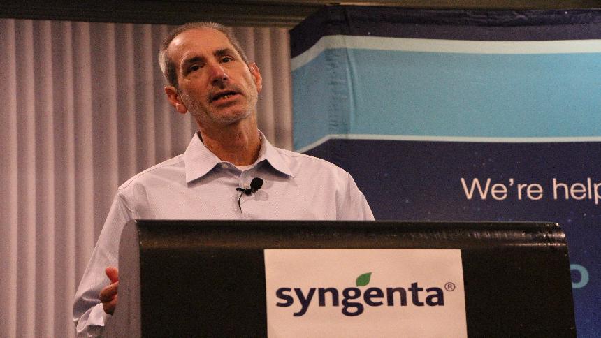 Chuck Lee, head of corn - North America, Syngenta, discusses issues with Chinese import approvals regarding Syngenta's Agrisure Viptera corn during the 2014 Syngenta Media Summit in Washington, D.C.