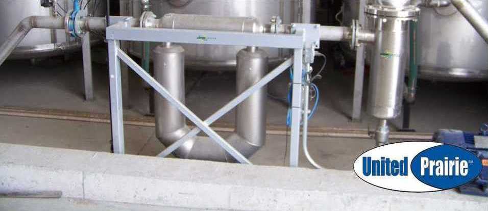 3-inch mass flow meter with heavy duty strainer at United Prairie's Dewey, IL, location.