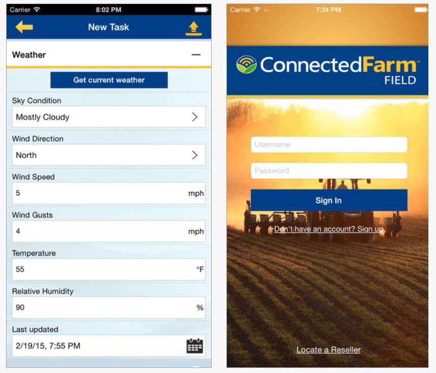 Connected Farm Field app