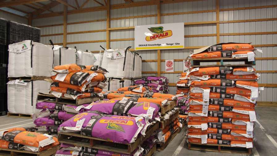 Dekalb corn seed bags storage