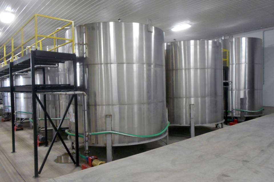 Liquid-chemical-tanks-surrounded-by-dike.