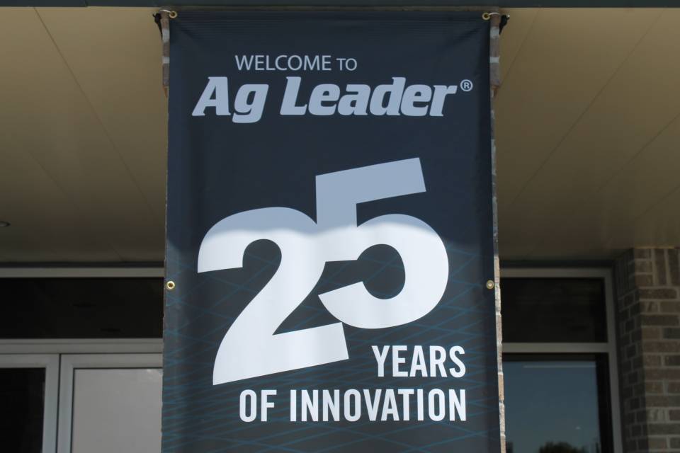 25th anniversary sign on display at Ag Leader.
