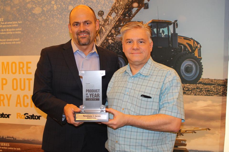 AGCO-Director-of-Application-Equipment-Marketing-David-Webster-and-CropLife-IRON-Editor-Eric-Sfiligoj