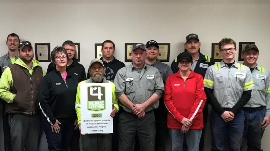 Nutrien Ag Solutions Leipsic and Ottawa Facilities Achieve Year Two Certification in 4R Nutrient Stewardship