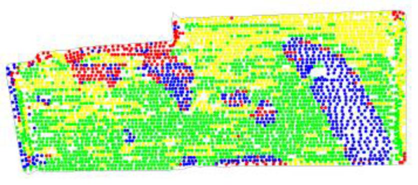 Figure 5. Protein/Yield Correlation Quadrant Map