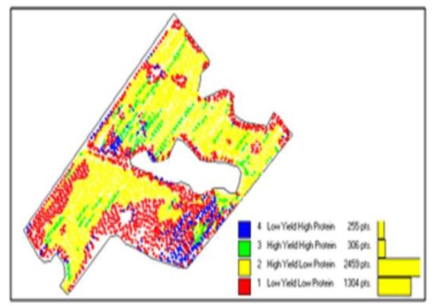 Figure 8. Protein/Yield Correlation Maps