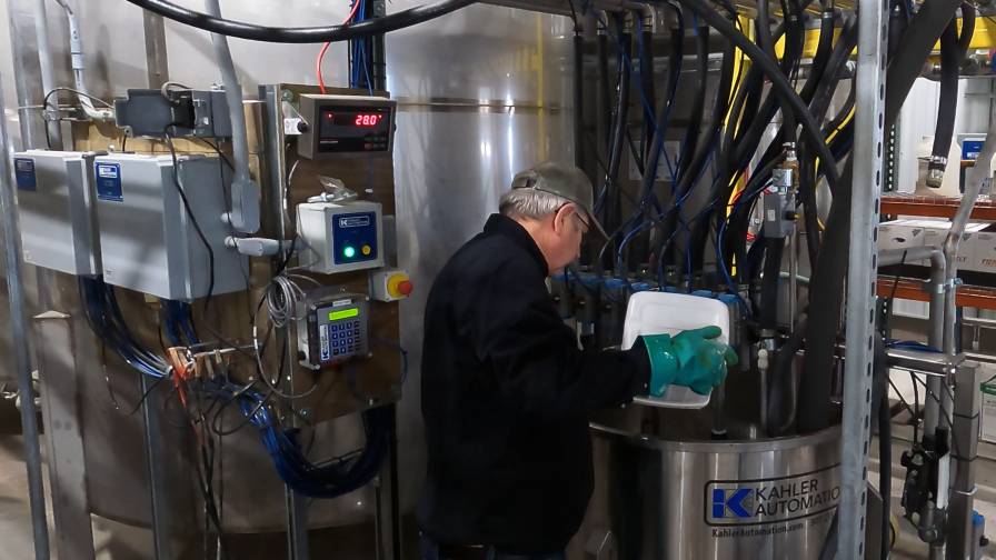 A weigh tank system by Kahler Automation excels at dispensing a large number of products precisely for small to medium inclusion rates in blends.