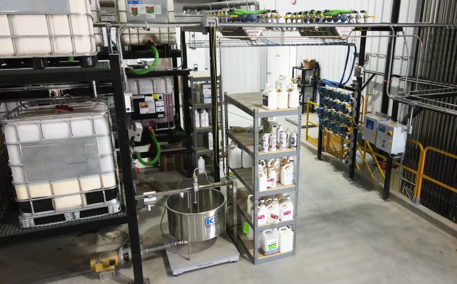Mass flow system for micro high speed loading of complex micro system blends. Photo Credit: Kahler Automation