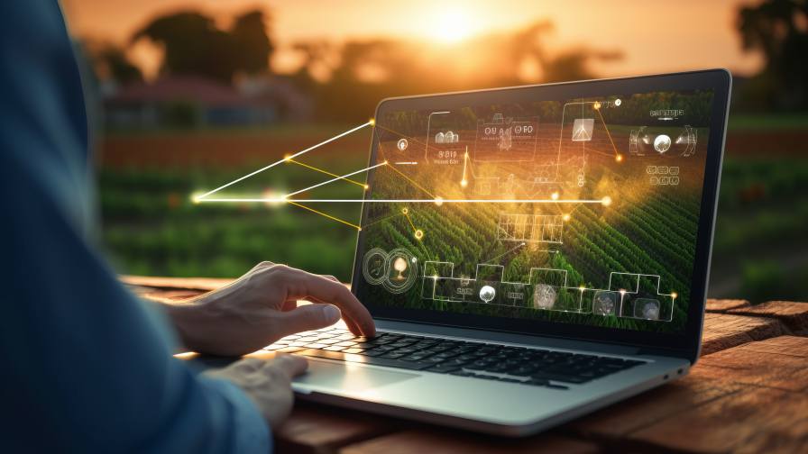 Smart tech on grower laptop.